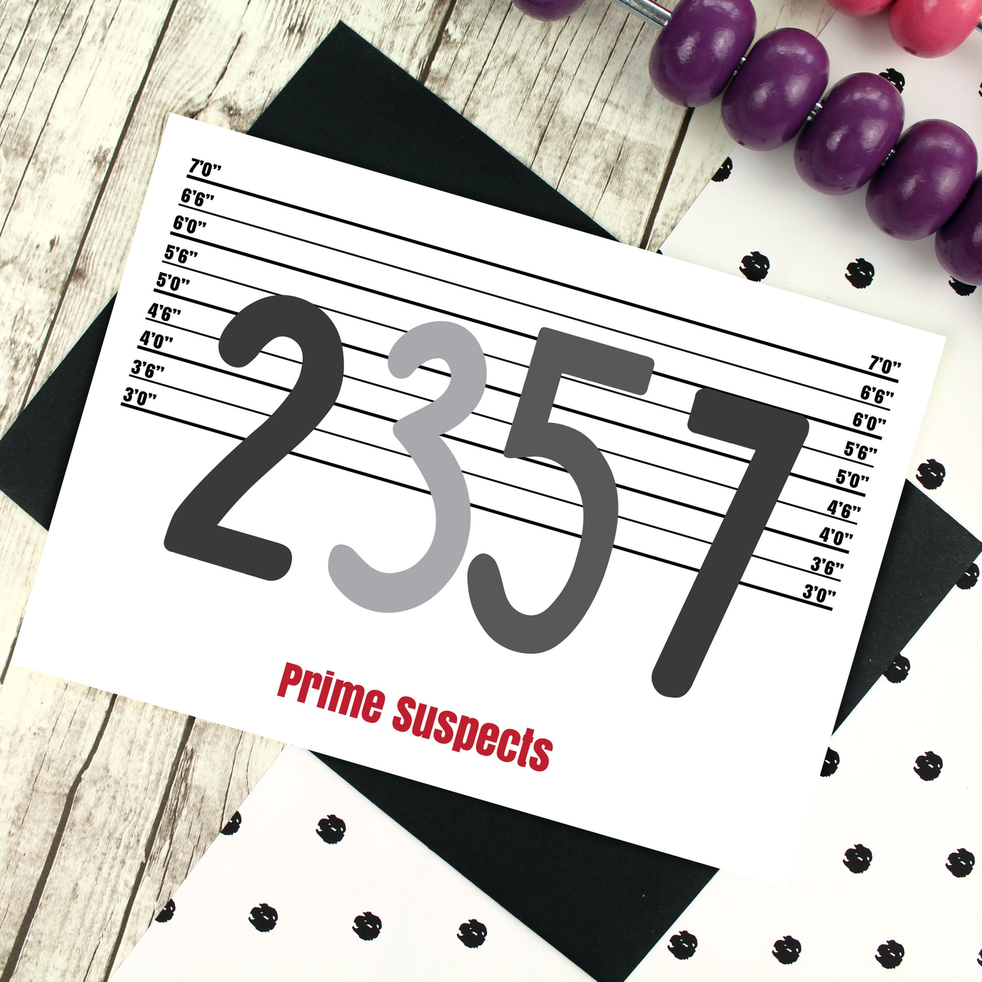 Prime numbers funny greeting card