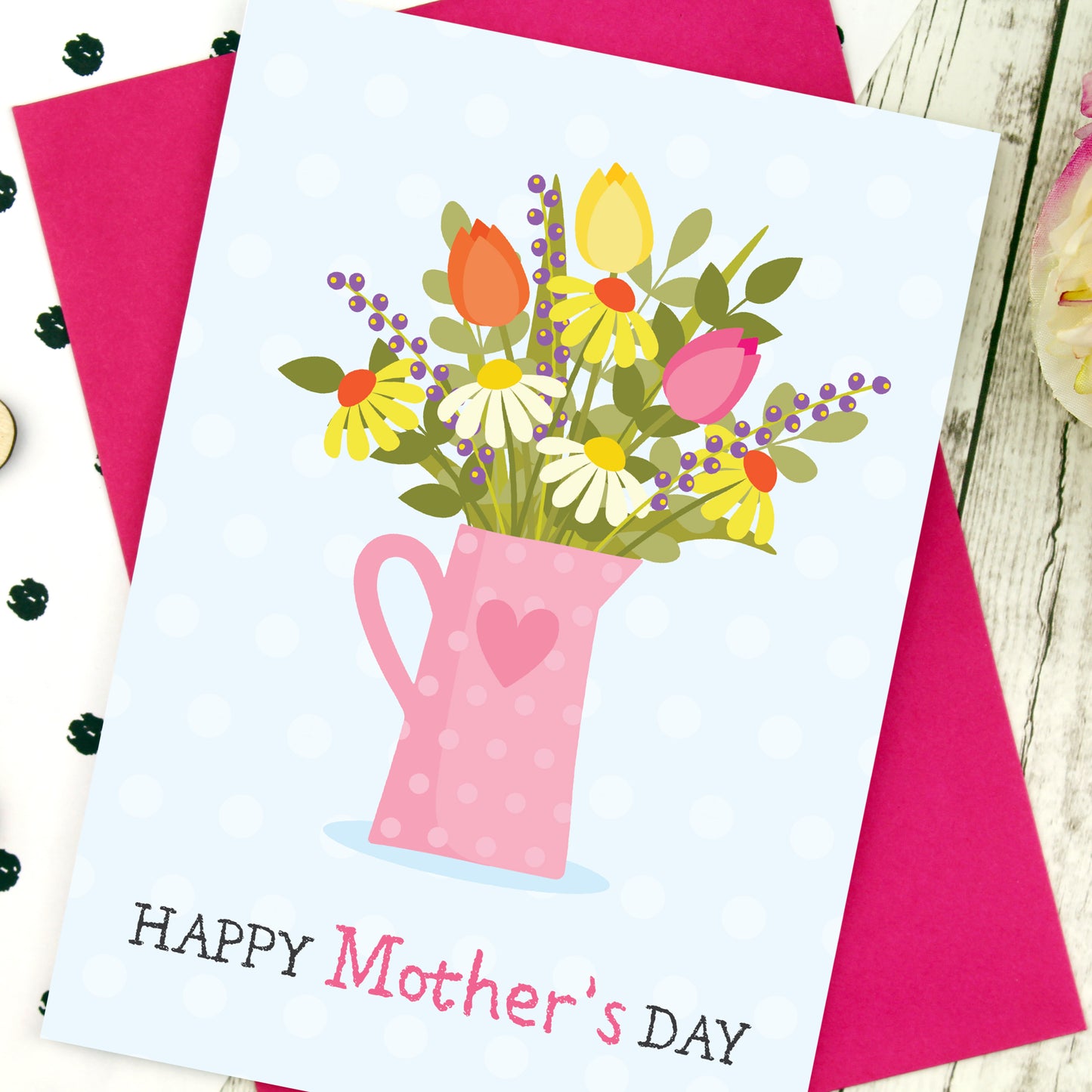 Close up of jug of flowers