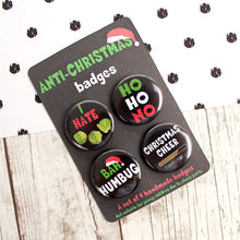 Load image into Gallery viewer, Anti Christmas Bah Humbug Button Badges