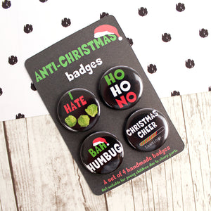 Anti Christmas Bah Humbug Button Badges