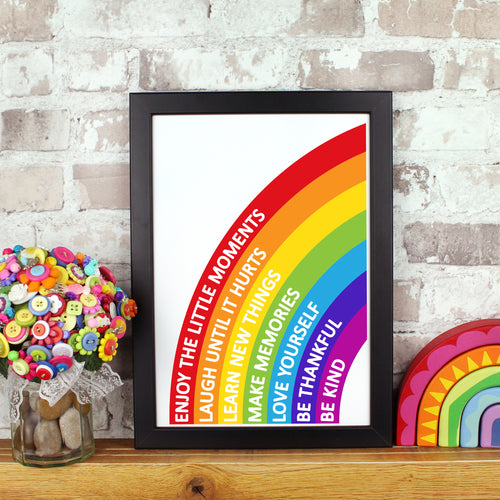 Children rainbow affirmations print