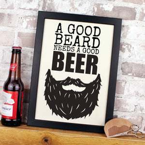 Beer and beard wall art