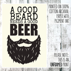 Good beard needs a good beer print