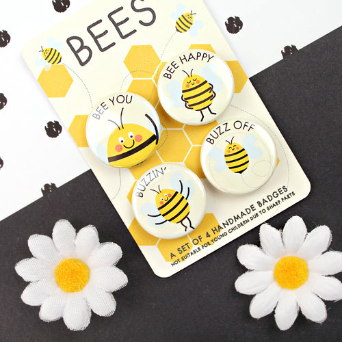 Cute bee badges