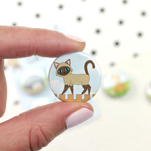 Load image into Gallery viewer, Siamese cat badge