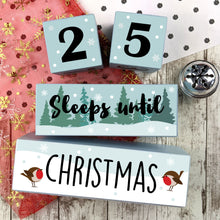 Load image into Gallery viewer, Christmas Wooden Countdown Blocks, Sleeps Until Christmas Advent Calendar