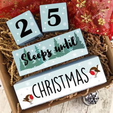 Load image into Gallery viewer, Christmas Wooden Countdown Blocks, Sleeps Until Christmas Advent Calendar