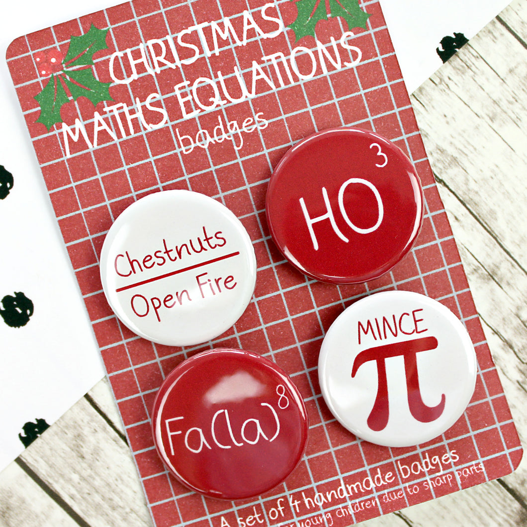 Christmas Maths Equations badges