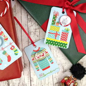 Colourful Festive Pattern Christmas Gift Tags