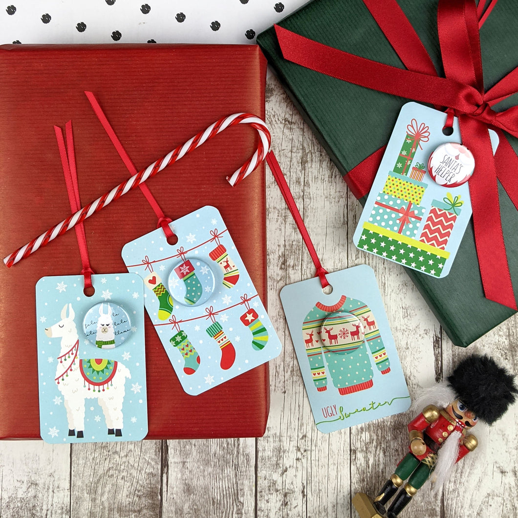 Colourful Festive Pattern Christmas Gift Tags