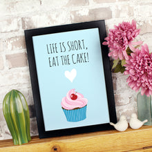 Load image into Gallery viewer, Framed country style print with a cupcake