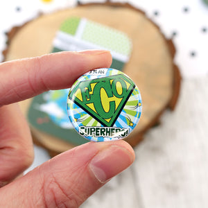 Close up of Eco superhero Badge