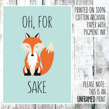 Load image into Gallery viewer, Oh, for fox sake wall art