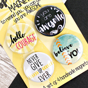 Four inspirational magnets