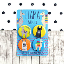 Load image into Gallery viewer, Colourful and cute llama badges