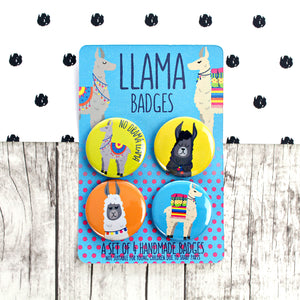 Colourful and cute llama badges
