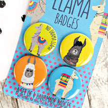 Load image into Gallery viewer, Close up of llama badges