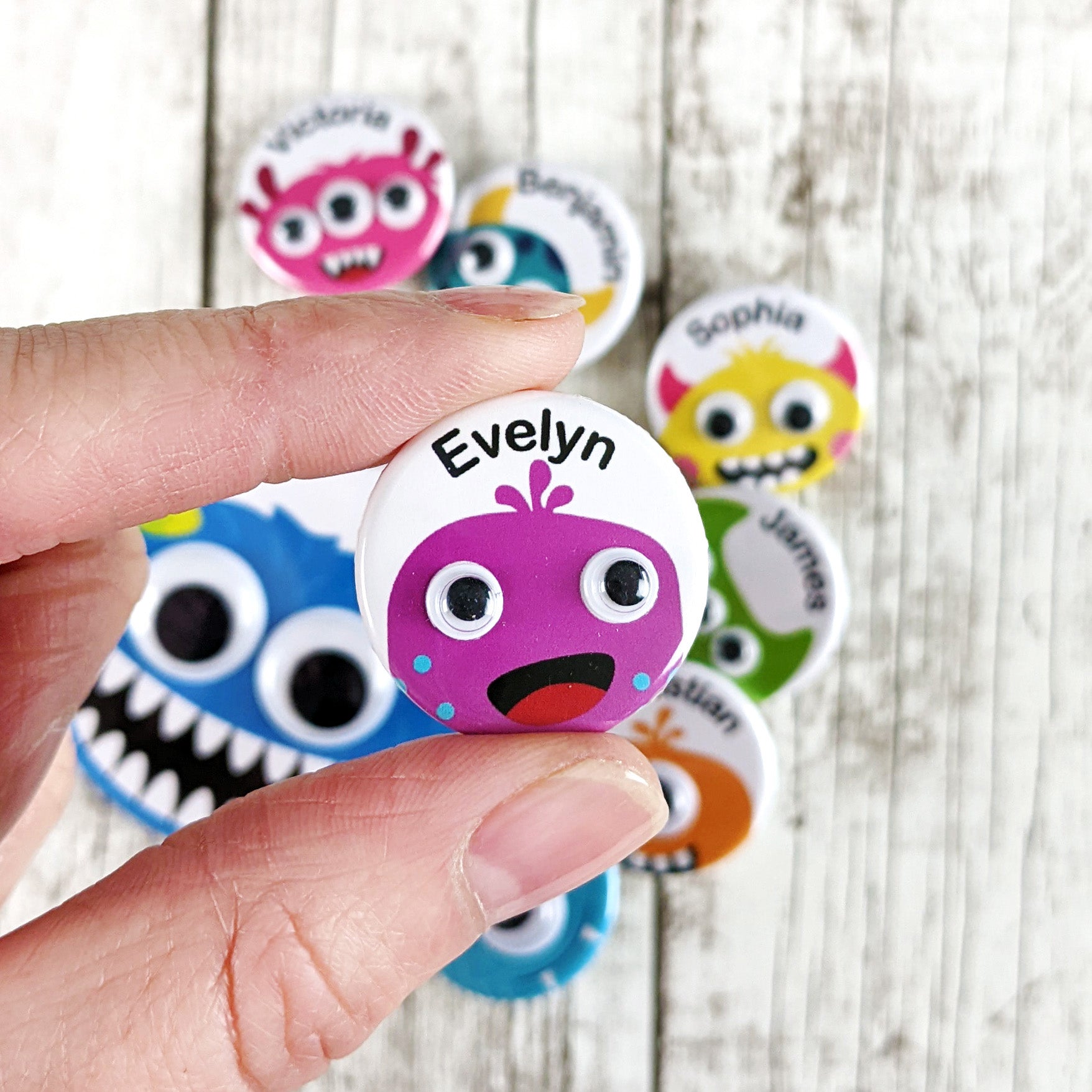 Personalised little monster badge
