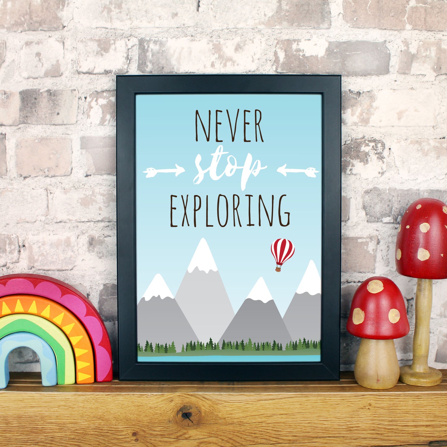 Never stop exploring wall art