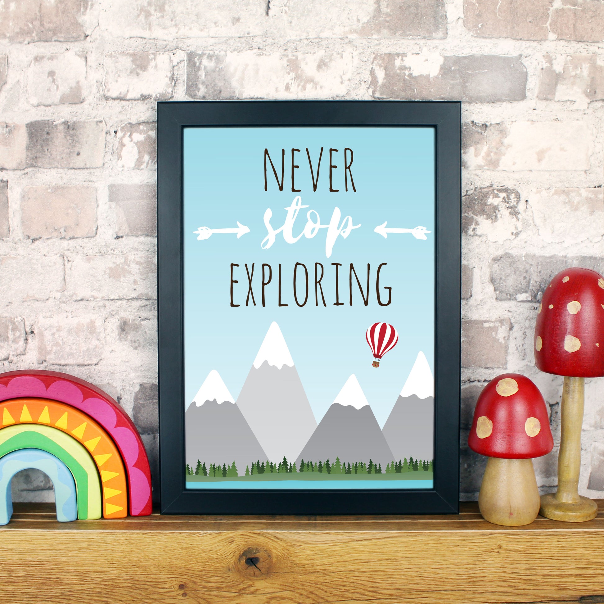 Never stop exploring wall art