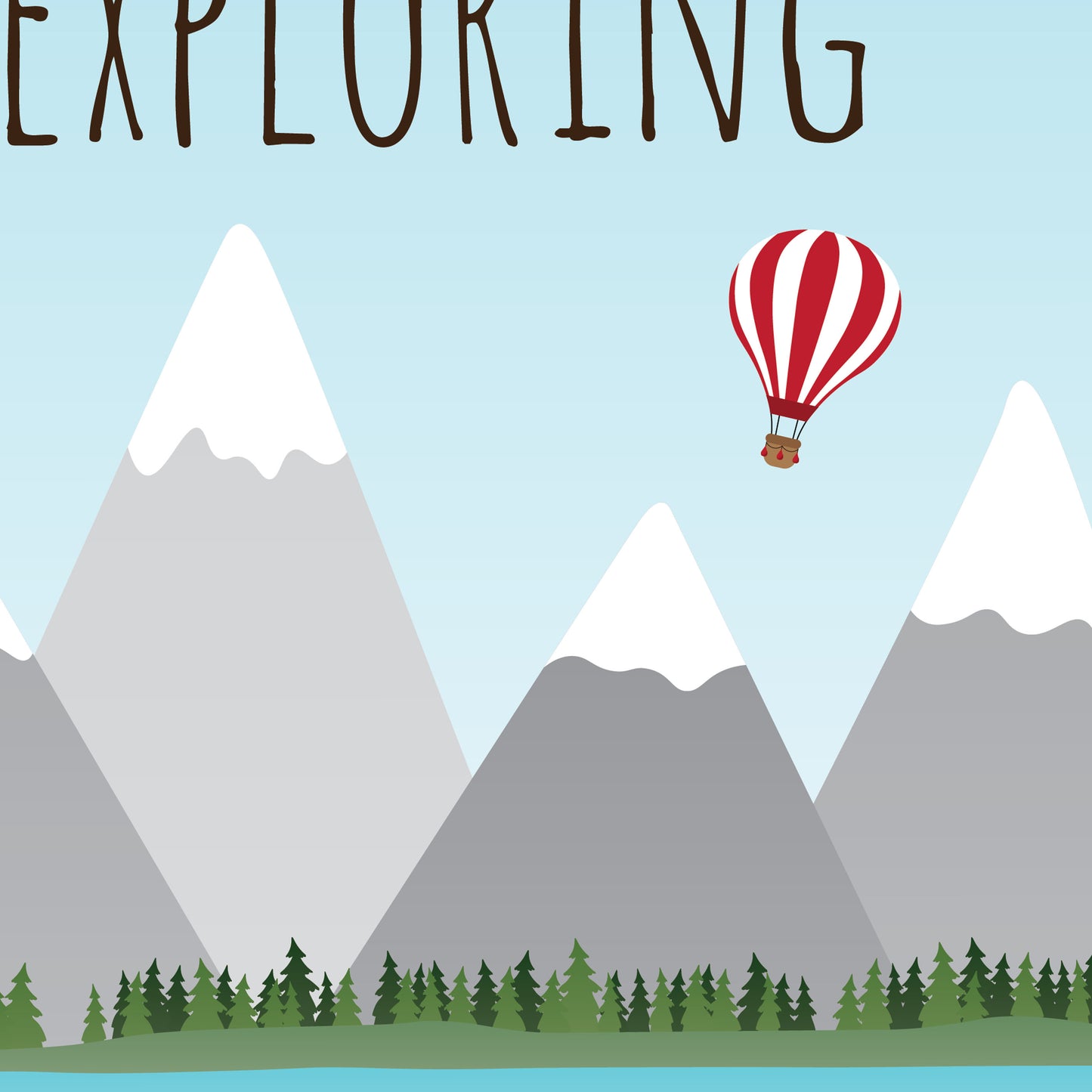 Close up of never stop exploring print