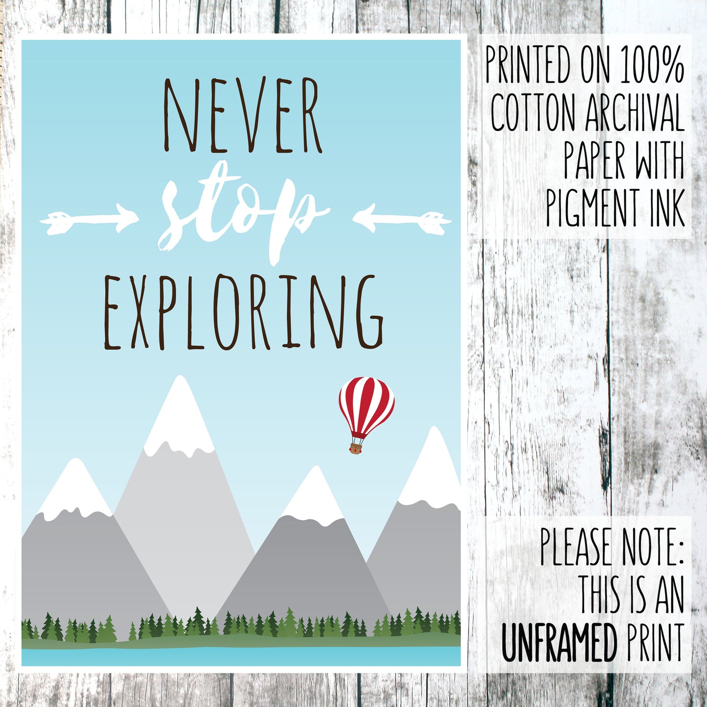 Never stop exploring print