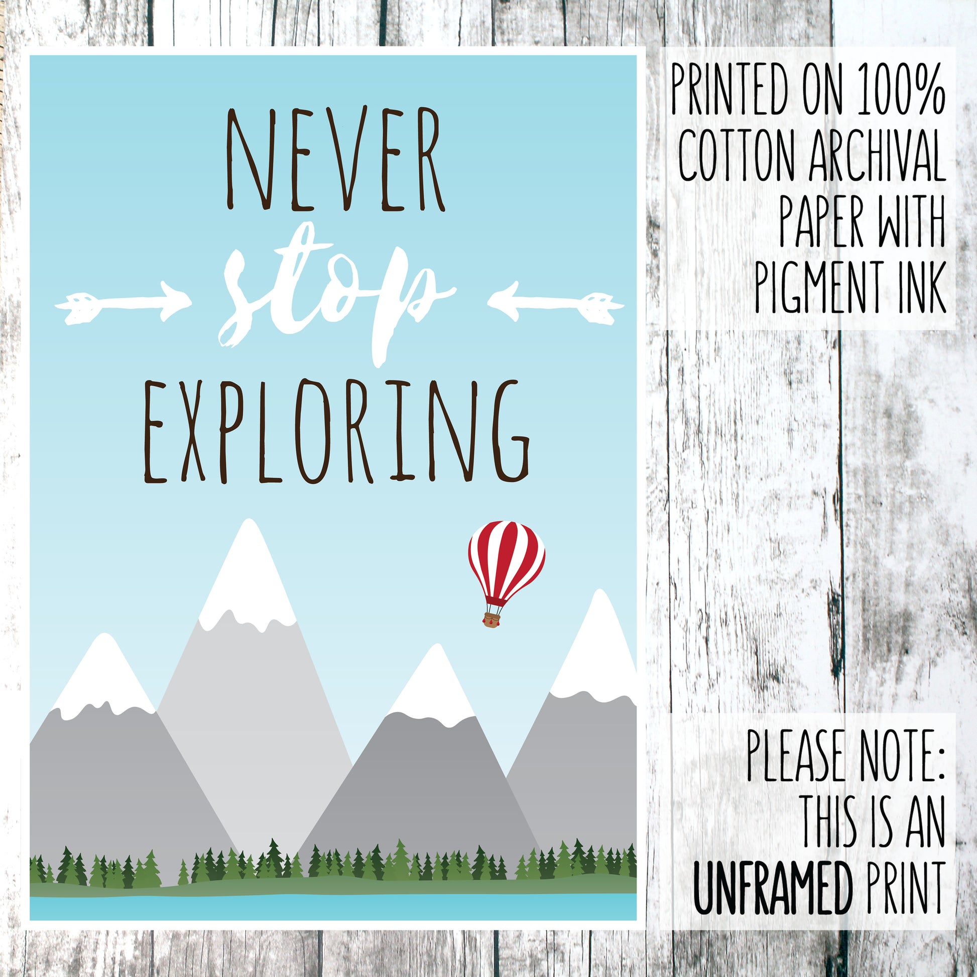 Never stop exploring print