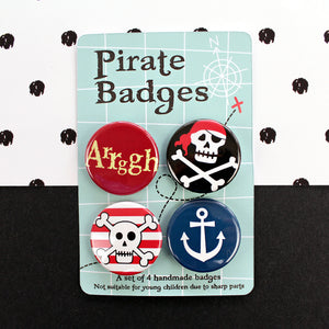 Pirate badges on map background