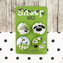 Load image into Gallery viewer, Black and White Sheep Badges