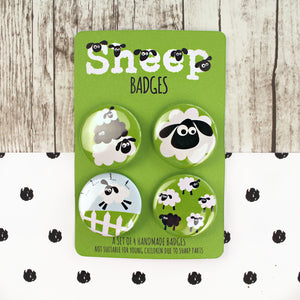 Black and White Sheep Badges