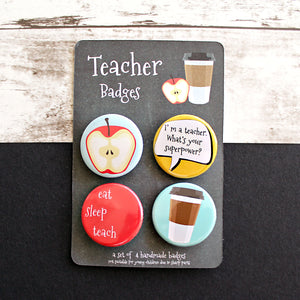 Set of Four Teacher Badges