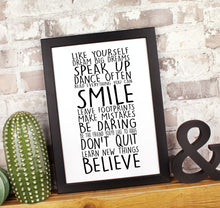 Load image into Gallery viewer, Black and White Inspirational Teenage Typography Print