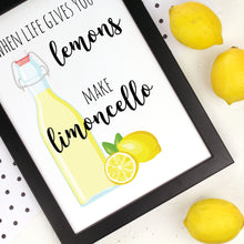 Load image into Gallery viewer, Limoncello print with lemons
