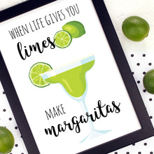 Load image into Gallery viewer, When Life Gives You Limes Make Margaritas Kitchen Wall Art