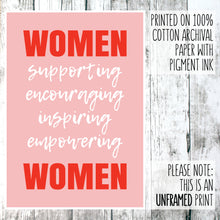 Load image into Gallery viewer, women supporting women wall art