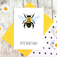 Load image into Gallery viewer, You&#39;re the bee&#39;s knees card with yellow envelope
