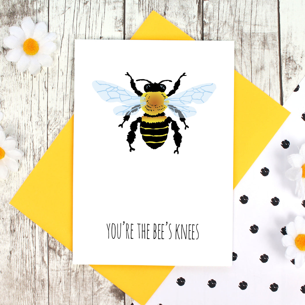 You're the bee's knees card with yellow envelope