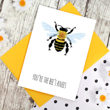 Load image into Gallery viewer, Honeybee illustration with words &#39;you&#39;re the bee&#39;s knees&#39;
