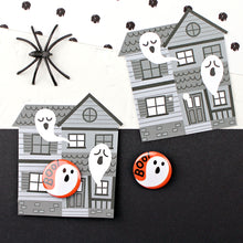 Load image into Gallery viewer, Haunted House Halloween Badge