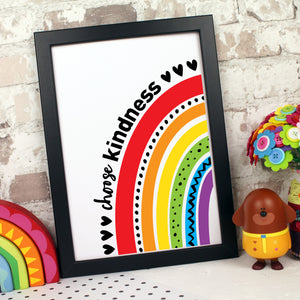 Rainbow choose kindness colourful print