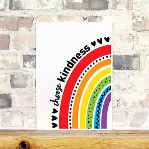 Rainbow choose kindness print