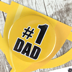 Yellow Number 1 Dad Badge