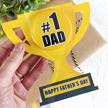 Load image into Gallery viewer, Happy Father&#39;s Day Badge &amp; Trophy