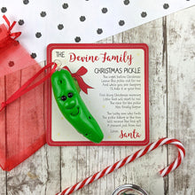 Load image into Gallery viewer, Christmas Pickle, Personalised Christmas Tree Decoration, The Christmas Pickle Tradition