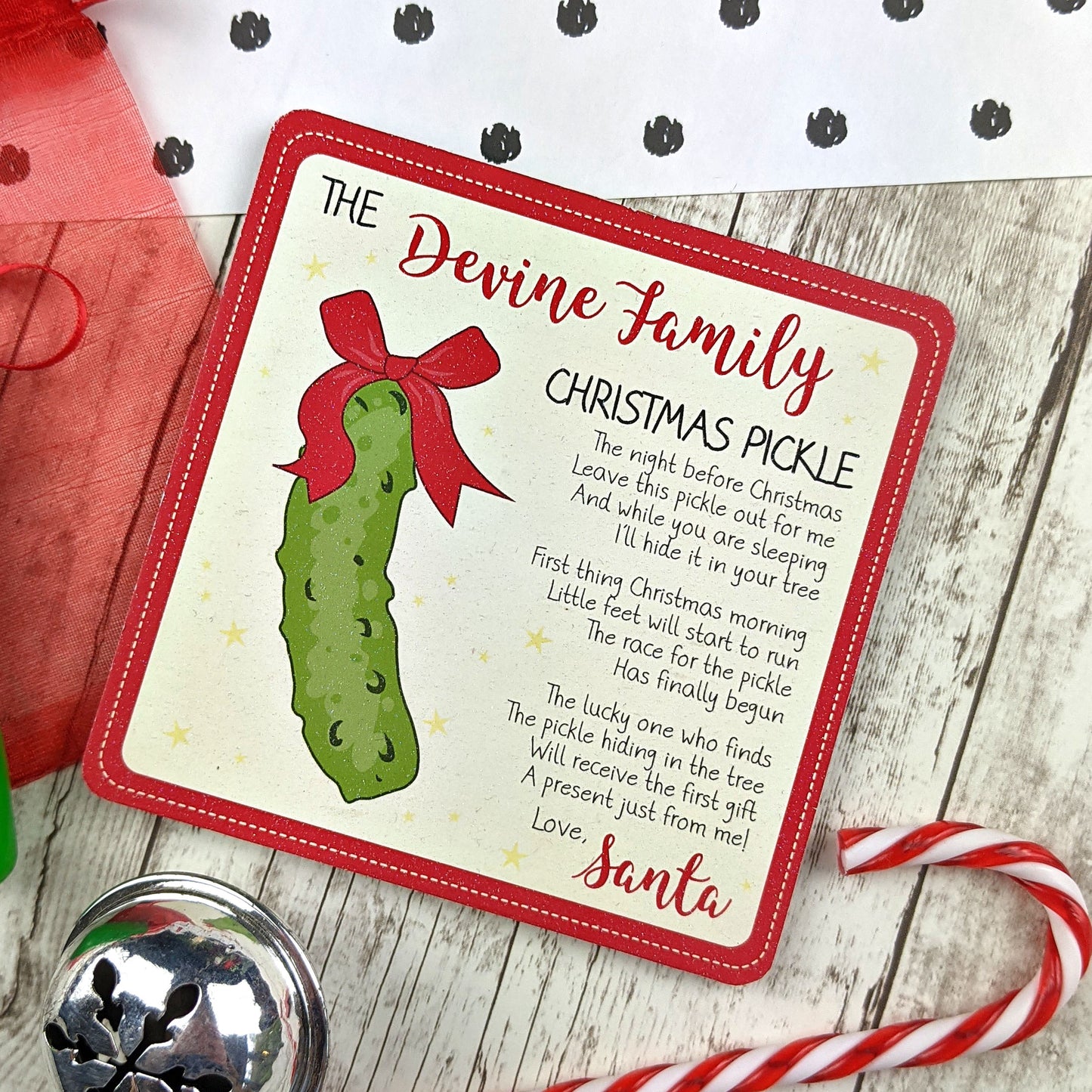 Christmas Pickle, Personalised Christmas Tree Decoration, The Christmas Pickle Tradition